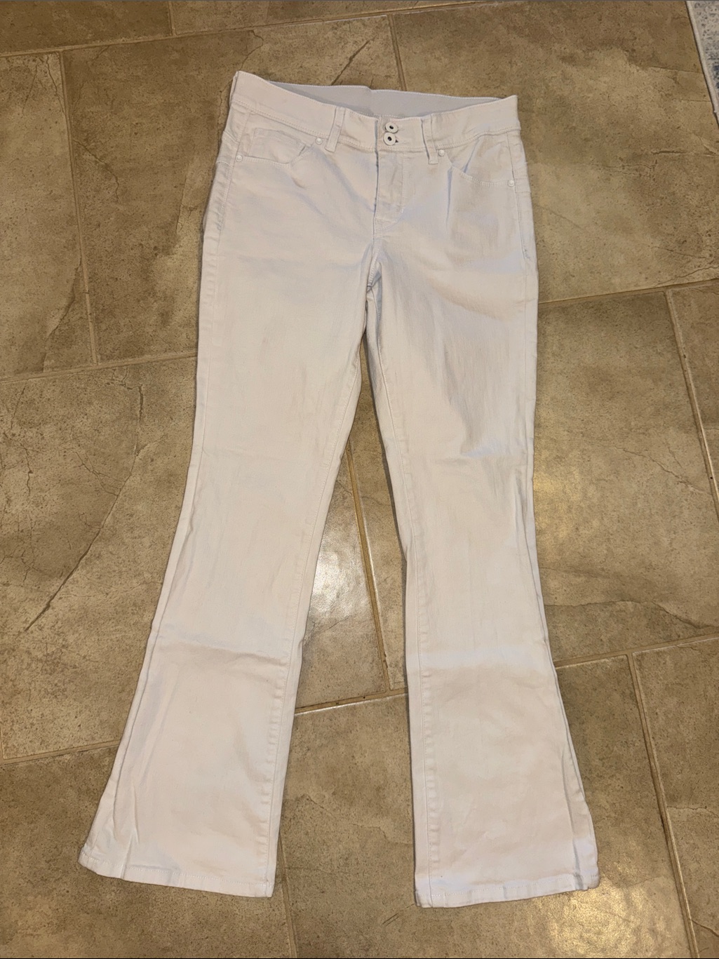 Jag Jeans White Mid-Rise Flare Leg Jeans